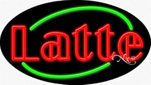 Latte Handcrafted Energy Efficient Flashing Glasstube Neon Signs
