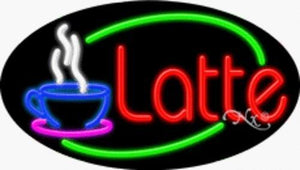 Latte Handcrafted Energy Efficient Real Glasstube Flashing Neon Sign