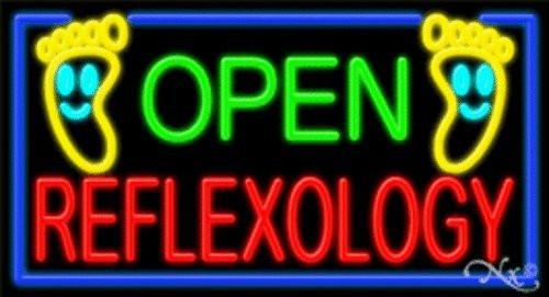 Open - Reflexology Handcrafted Energy Efficient Real Glasstube Neon Sign