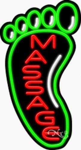 Massage Foot Handcrafted Energy Efficient Real Glasstube Neon Sign