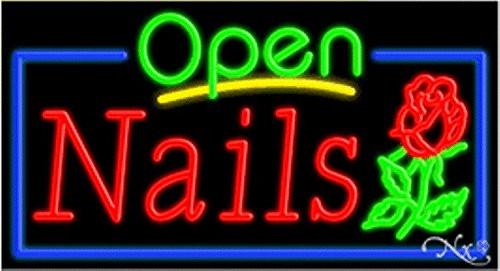 Nails Open Handcrafted Energy Efficient Glasstube Neon Signs