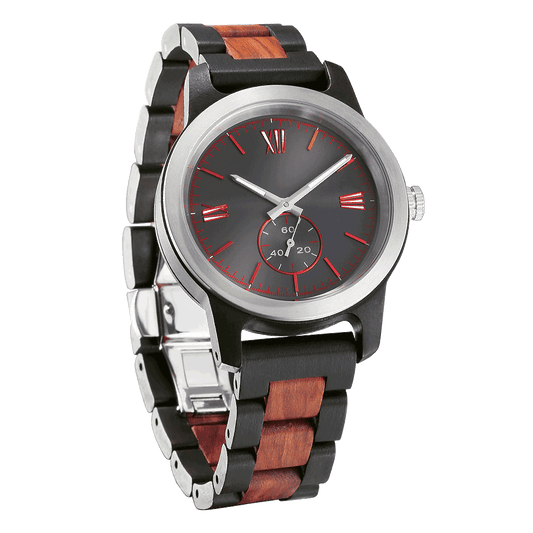 Men's Handcrafted Engraving Ebony & Rose Wood