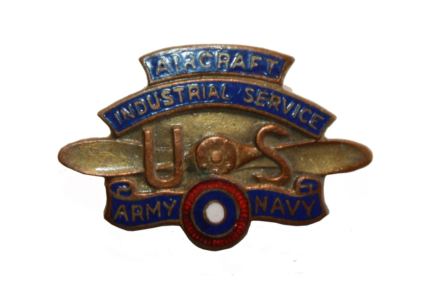 WWI U S Army Navy Aircraft Industrial Service Worker Numbered Badge (429MOM-C)