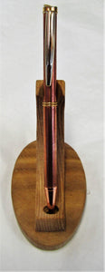 Handcrafted copper pipe pen with various fittings and pen type