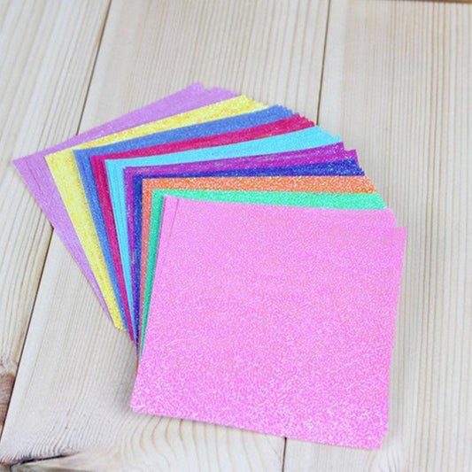 Origami - 50Pcs Square Origami Paper Single Sided Solid Color Shining Papers DIY Kids Folded Paper Craft Scrapbooking Decoration 7/10/15cm