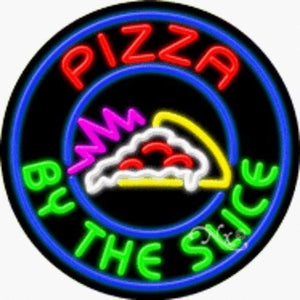 Pizza By The Slice Handcrafted Energy Efficient Real Glasstube Neon Sign