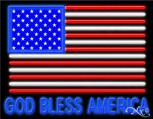 God Bless America Handcrafted Energy Efficient Real Glasstube Neon Sign