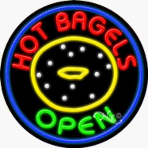 Hot Bagels - Open Handcrafted Energy Efficient Real Glasstube Neon Sign