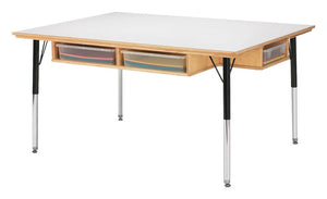 Jonti-Craft® Table with Storage - 15" - 24" Ht - with Colored Paper-Trays