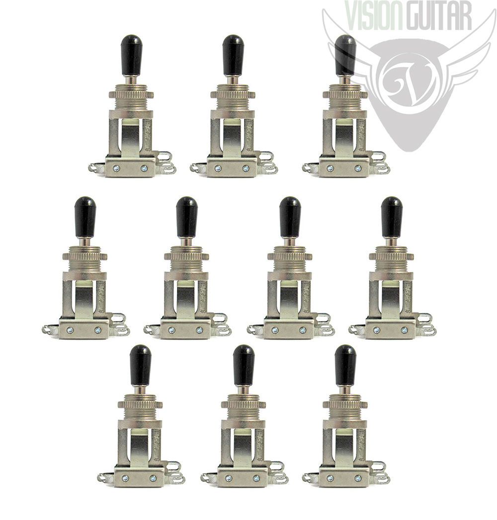 Switchcraft Short Straight Type 3-Way Toggle Switch - Bulk Pack of 10