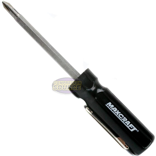 Maxcraft 2-in-1 Pocket Clip Screwdriver Phillips & Flat Head General Purpose Black