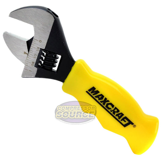 Maxcraft 60701 Stubby Adjustable Wrench 1" Jaw Professional Grade Comfort Grip