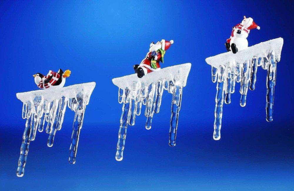 Icy Craft Decorative Sledding Branch Icicles Figurine, Set of 3