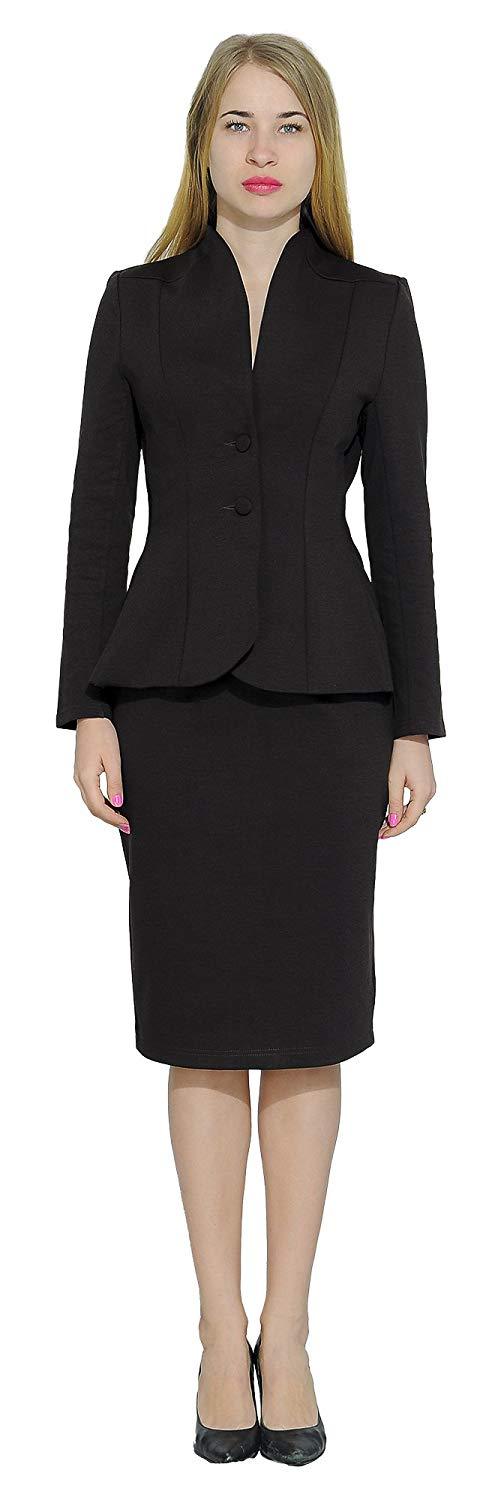 Marycrafts Women's Formal Office Business Work Jacket Skirt Suit Set