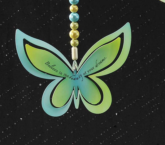Metal Hanging Adornment or Ornament -Believe Butterfly by Giftcraft