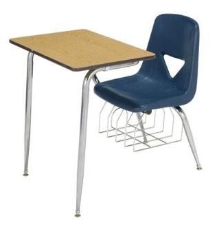 Scholar Craft SC627-FBBR Combo Desk with Wire Book Rack 17.5" Seat Height Set of 2 - Quick Ship