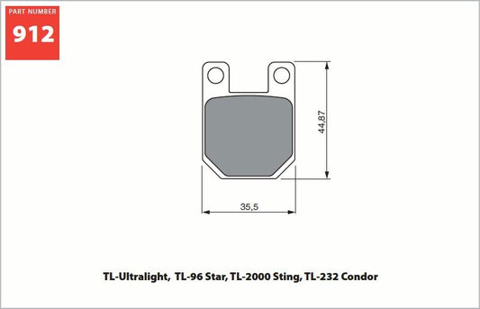 GOLDfren Aircraft Brake Pads 912AD (pair)