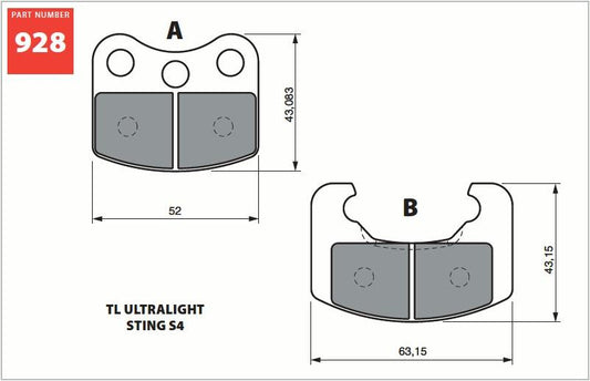 GOLDfren Aircraft Brake Pads 928AD (pair)