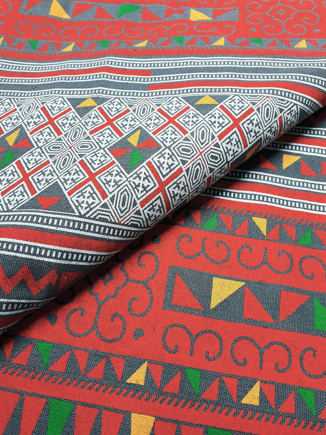Thai Cotton Fabric Tribal Fabric Native Fabric by the yard Ethnic fabric Craft Supplies Hill Tribe Textile 1/2 yard Gray (TCF7)