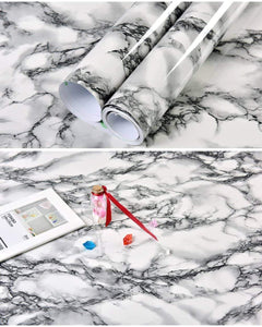 Best seller  self adhesive black white marble gloss vinyl contact paper for kitchen countertop cabinets backsplash wall crafts projects 24 by 117 inches