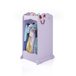 Top guidecraft dress up cubby center lavender kids clothing storage rack costume shoes wardrobe with mirror and side hooks standing closet for toddlers