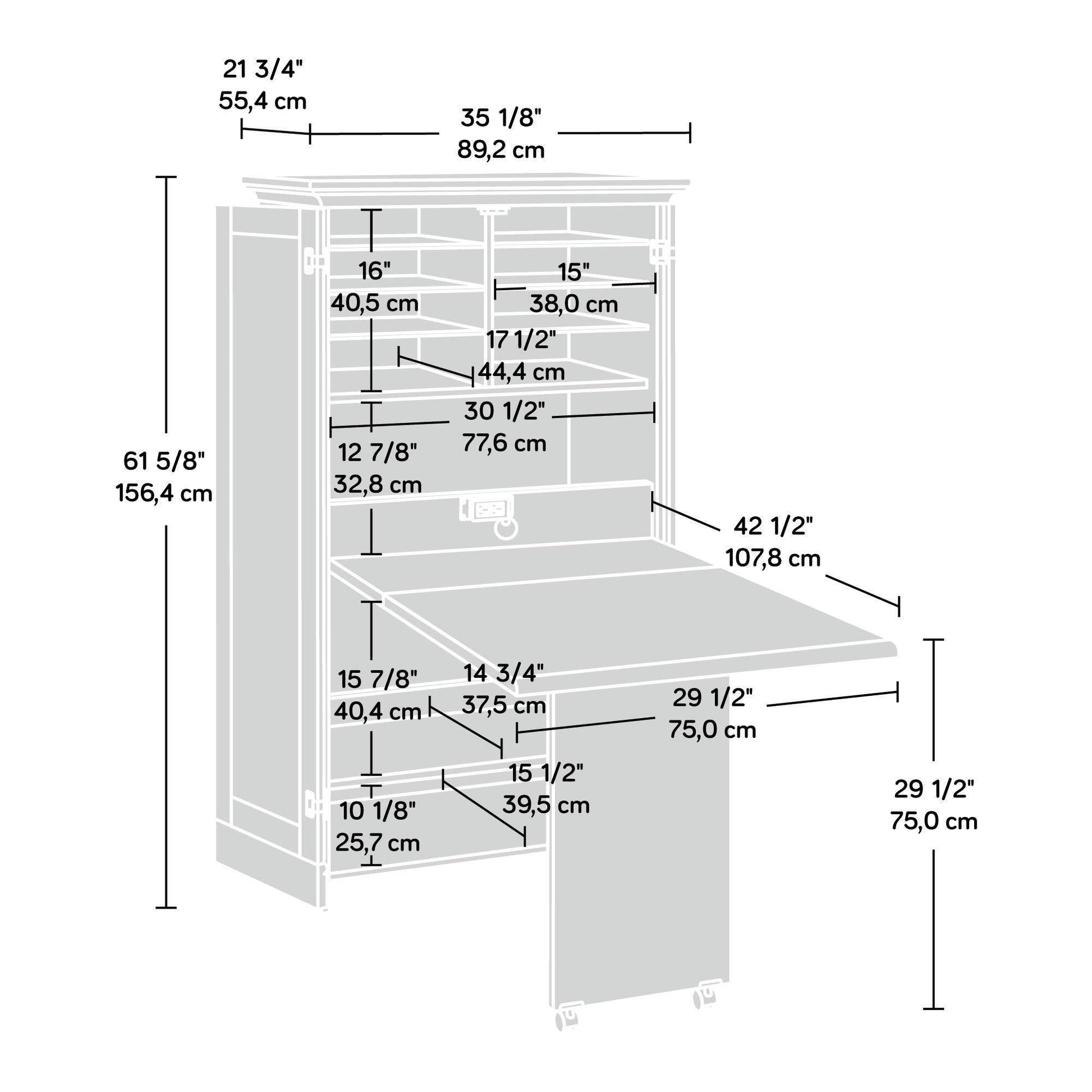 Latest sauder 158097 harbor view craft armoire l 35 12 x w 21 81 x h 61 58 antiqued white finish