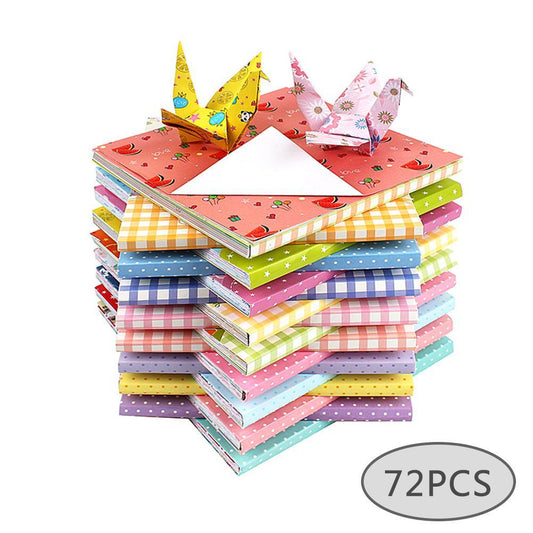 Origami - 72 Sheets Square 12 Types Origami Decor Craft Paper