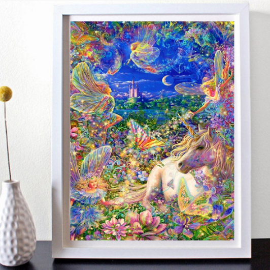 Unicorn Fairy 5D Diamond Rhinestone Painting Embroidery DIY Craft Home Decor Gift Room