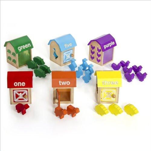 GuideCraft Kids Indoor Playschool Kindergarden Furniture Décor Accessories Set Barnyard Activity Boxes