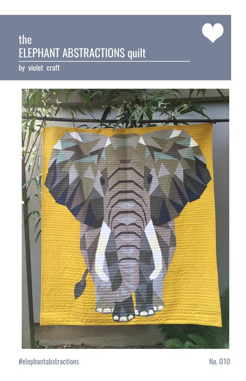 The Elephant Abstractions Quilt Paper Pattern by Violet Craft