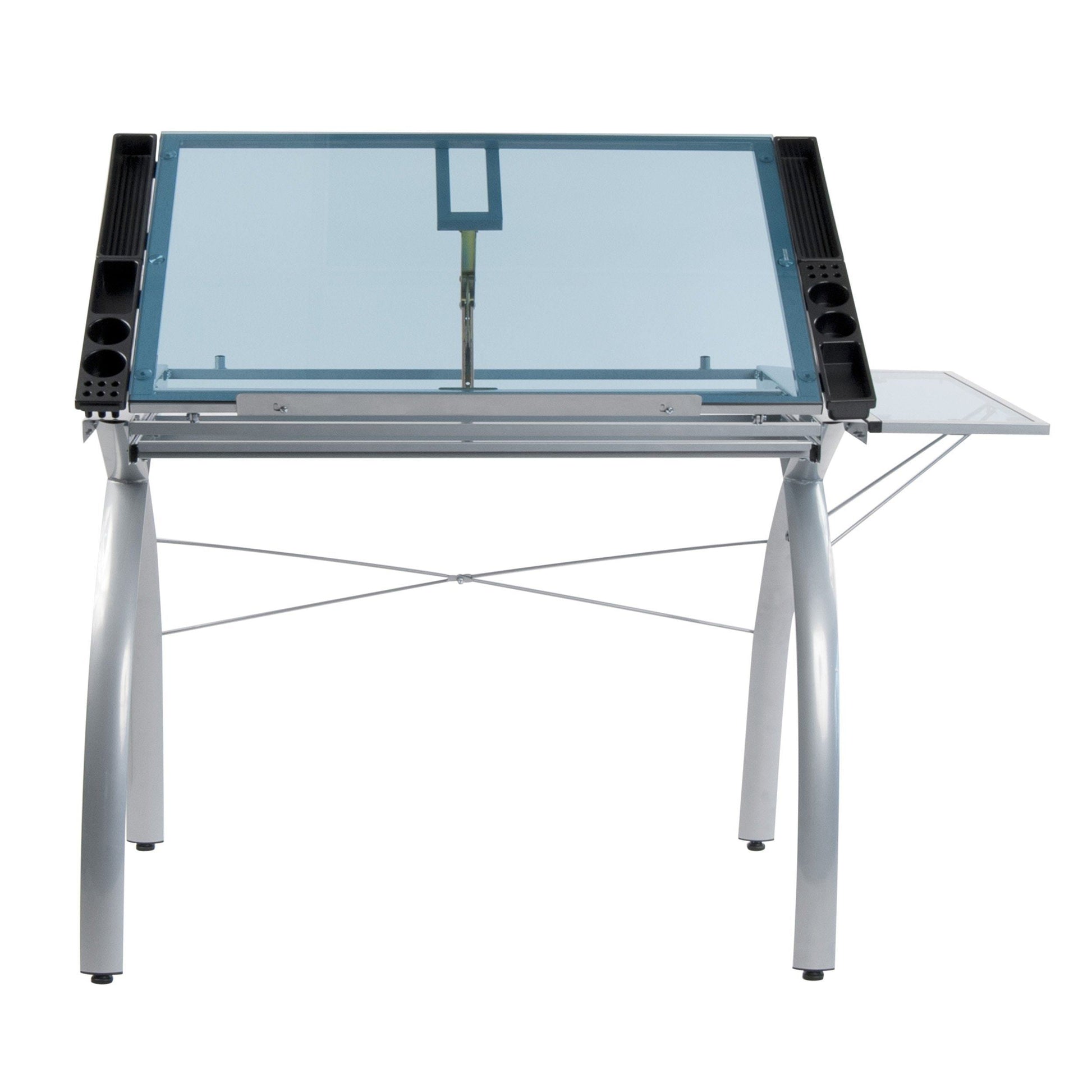 Save sd studio designs futura craft station w folding shelf top adjustable drafting table craft table drawing desk hobby table writing desk studio desk w drawers 35 5w x 23 75d silver blue glass