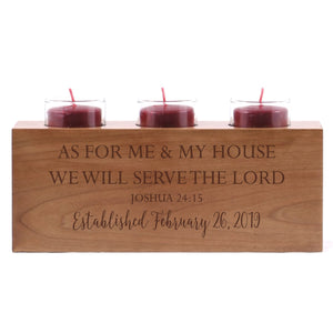 Personalized Handcrafted Scriptural Cherry Candle Holder - As For Me
