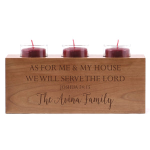 Personalized Handcrafted Scriptural Cherry Candle Holder - As For Me