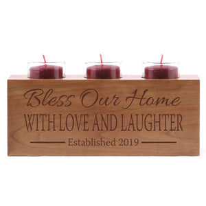 Personalized Handcrafted Cherry Candle Holder - Bless Our Home