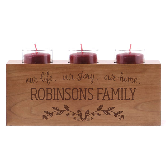 Personalized Handcrafted Cherry Candle Holder - Our Life
