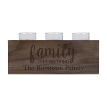 Load image into Gallery viewer, Personalized Handcrafted Walnut Candle Holder - Family Is Everything