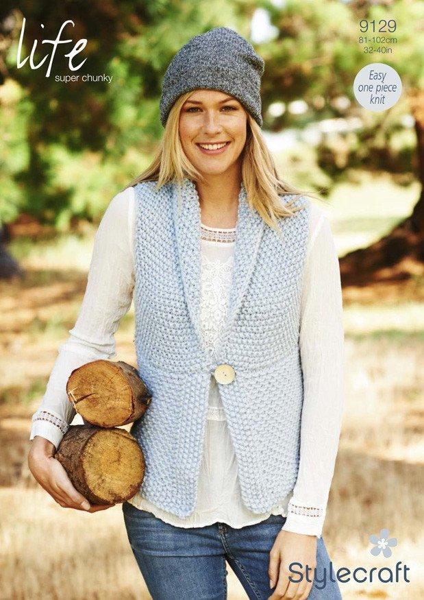 Ladies Waistcoat in Stylecraft Life Super Chunky (9129)