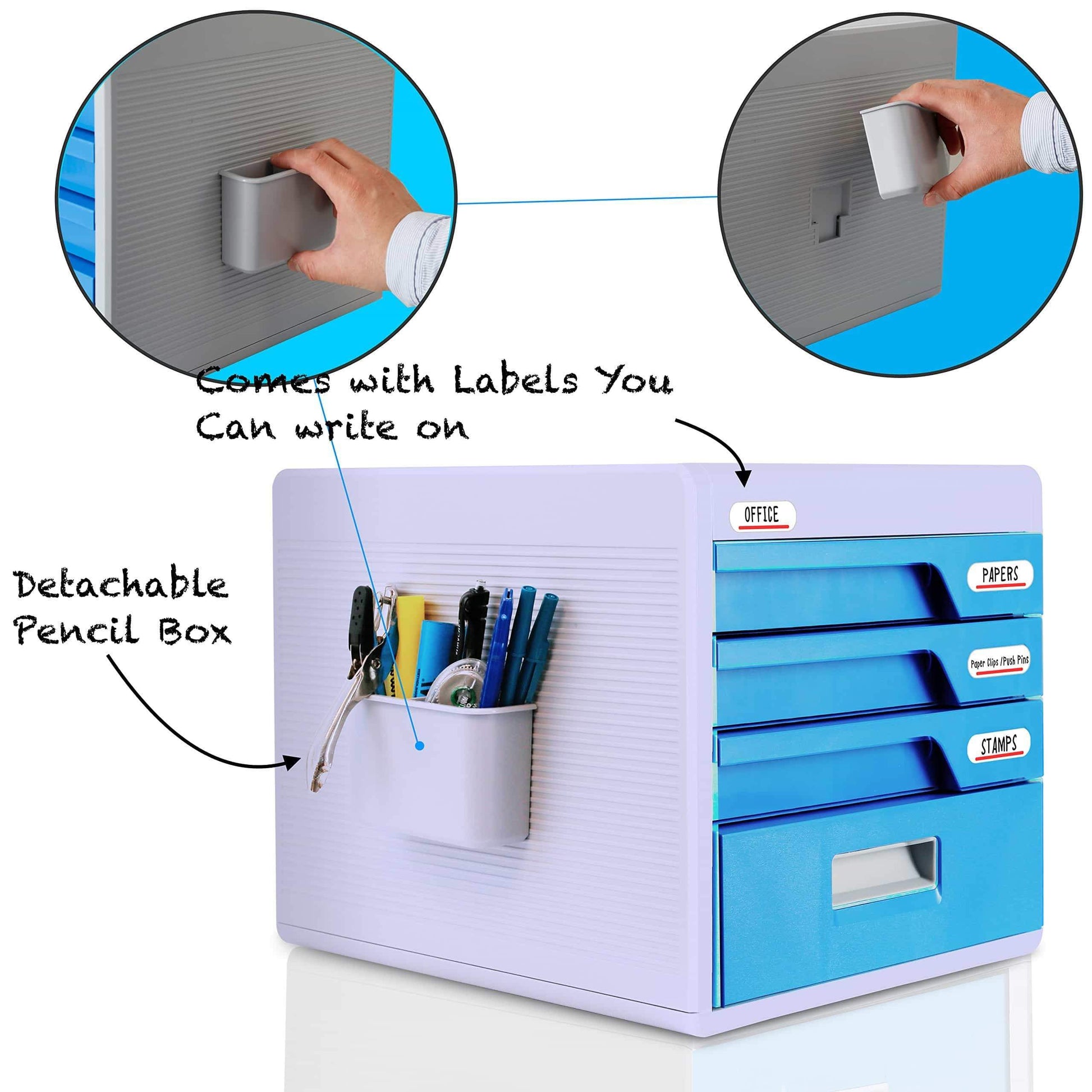 Discover the best locking drawer cabinet desk organizer home office desktop file storage box w 4 lock drawers great for filing organizing paper documents tools kids craft supplies serenelife slfcab20