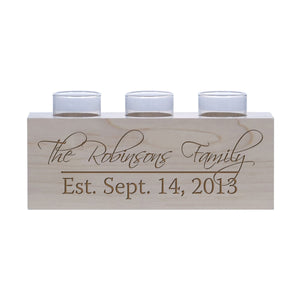 Personalized Handcrafted Established Home Maple Candle Holder