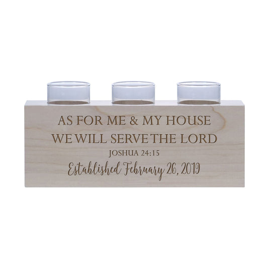 Personalized Handcrafted Scriptural Maple Candle Holder - As For Me
