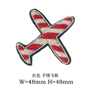 GUGUTREE embroidery India silk aircraft patches airplane patches badges applique patches for clothing SK-46