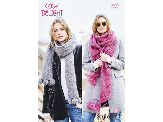Hat, Snood & Shawls in Stylecraft Cosy Delight (9688)
