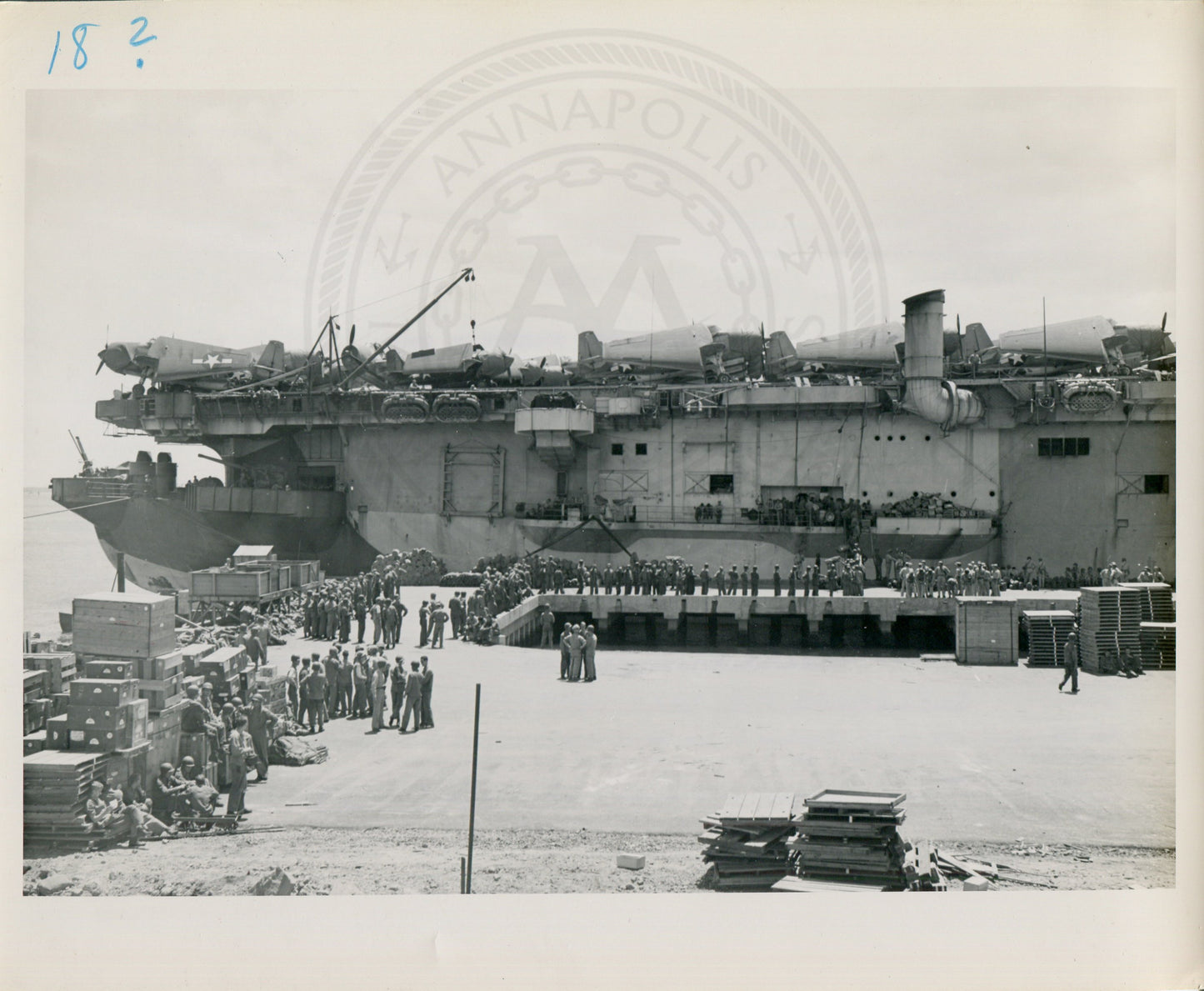 Official Navy Photo of WWII era USS Altahama (CVE-18) Aircraft Carrier