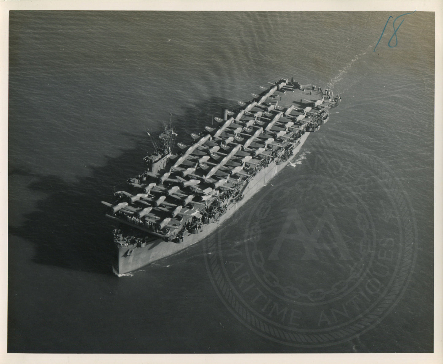 Official Navy Photo of WWII era USS Altahama (CVE-18) Aircraft Carrier