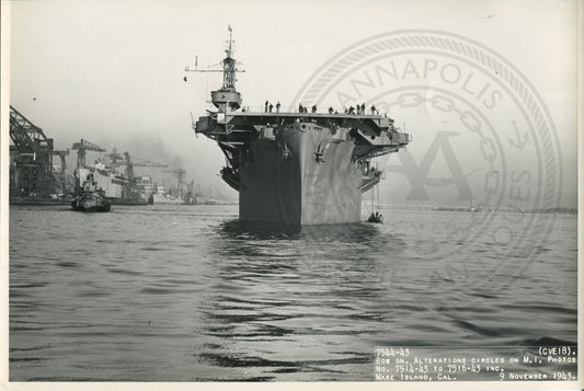 Official Navy Photo of WWII era USS Altahama (CVE-18) Aircraft Carrier