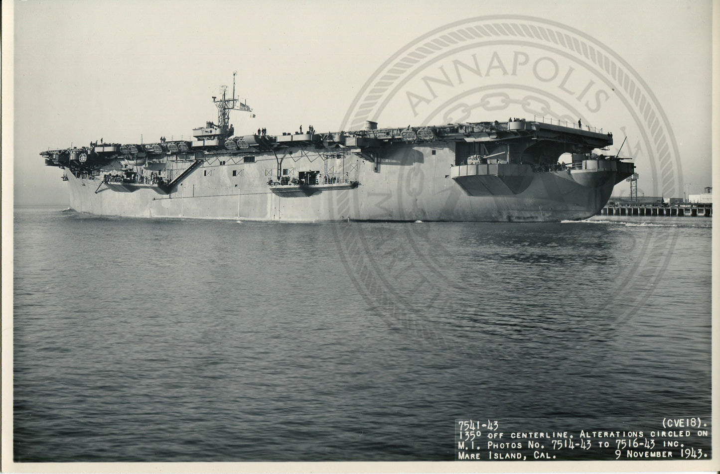 Official Navy Photo of WWII era USS Altahama (CVE-18) Aircraft Carrier