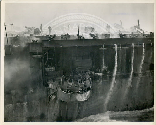 Official Navy Photo of WWII era USS Bunker Hill (CV-17) Aircraft Carrier
