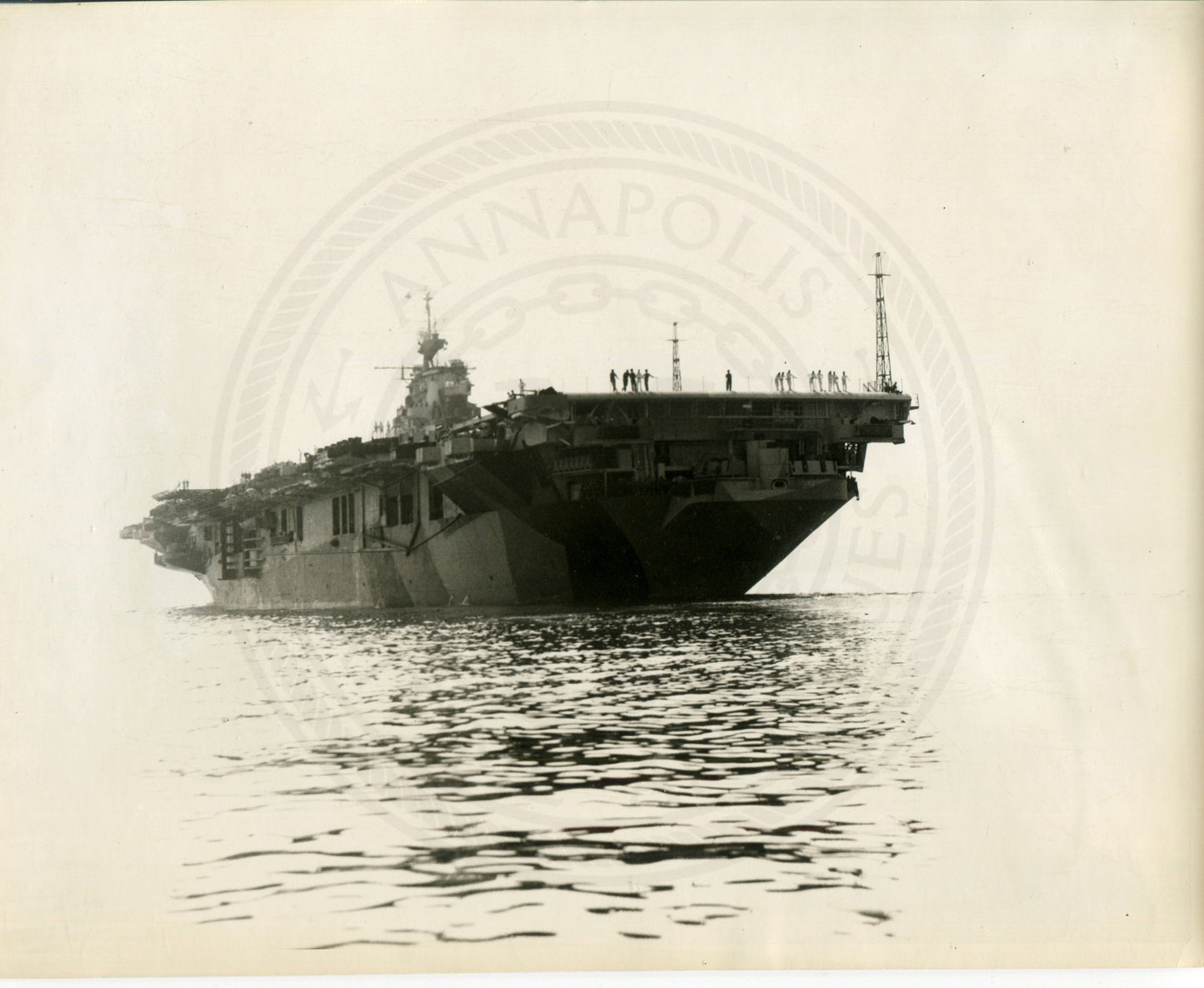 Official Navy Photo of WWII era USS Bunker Hill (CV-17) Aircraft Carrier