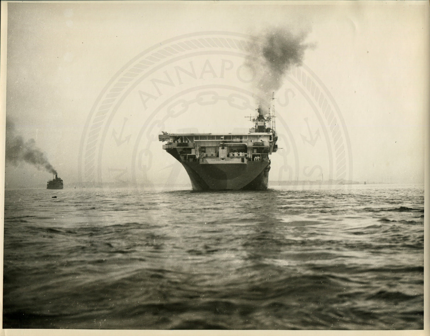 Official Navy Photo of WWII era USS Bunker Hill (CV-17) Aircraft Carrier