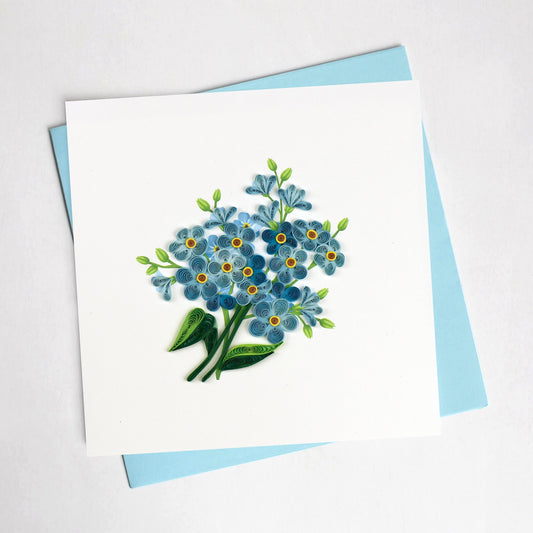 Quilling Card- Hand-Crafted Cards, Forget Me Not